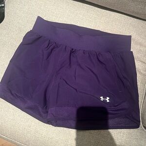 Purple under armour running shorts